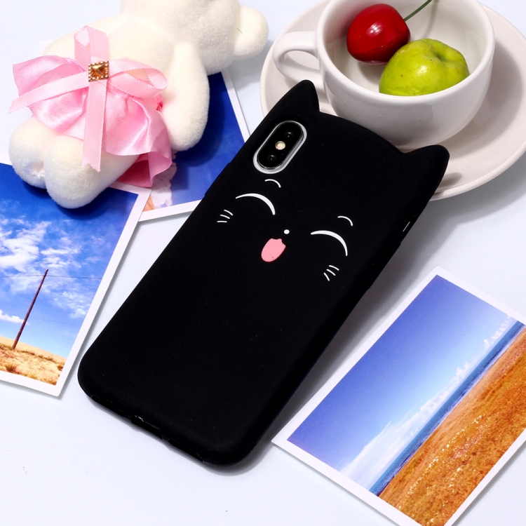 

Cheshire Cat Pattern Silicone Protective Case for iPhone XS / X (Black)