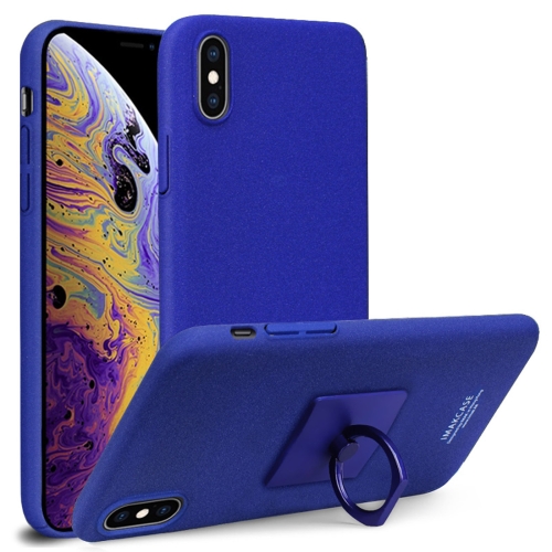 

IMAK Matte Touch Cowboy PC Case for iPhone X / XS, with Holder & Screen Sticker (Blue)