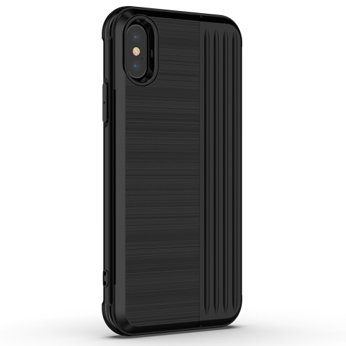 

Angibabe TPU + PC Protective Case for iPhone XS, with Card Slot and Holder(Black)