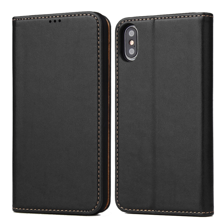 

Horizontal Flip PU Leather Case for iPhone XS / X, with Holder & Card Slots & Wallet(Black)