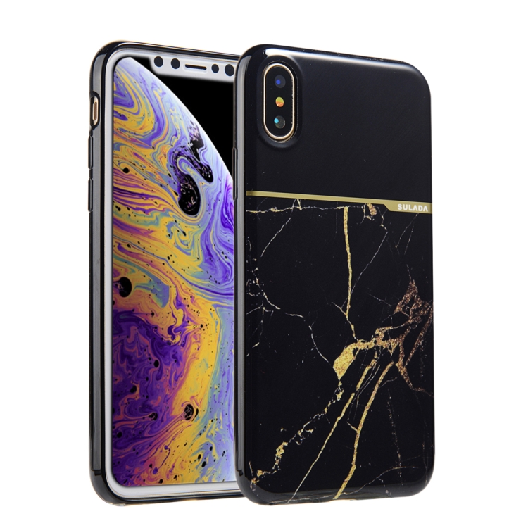 

SULADA Marble Series Scratch Resistant TPU Case for iPhone XS / X (Black)