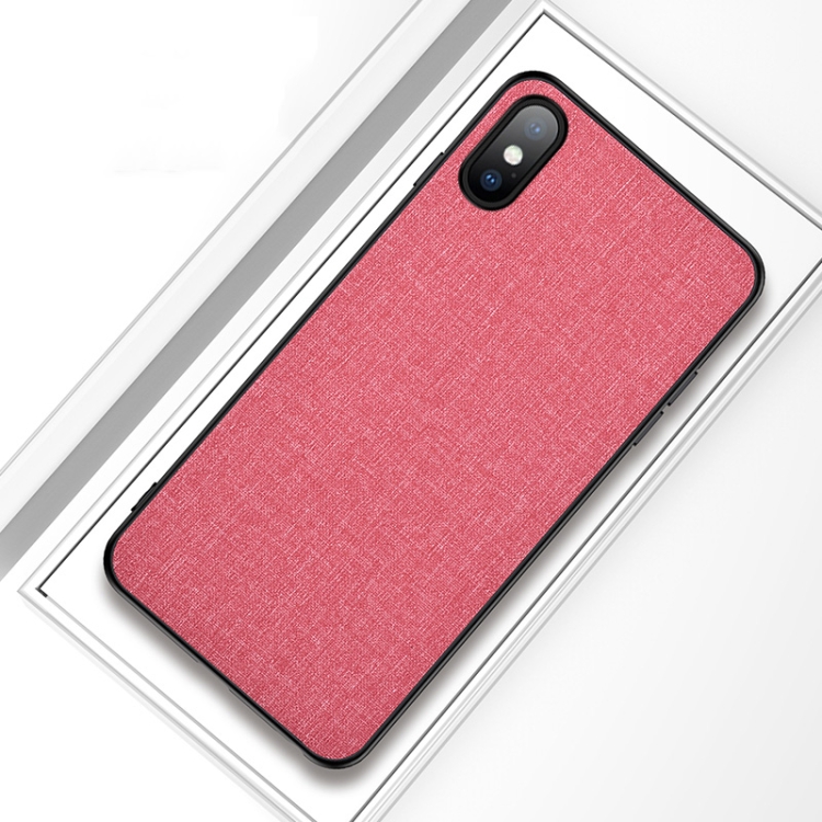 

Shockproof Cloth Texture PC+ TPU Protective Case for iPhone X / XS (Pink)