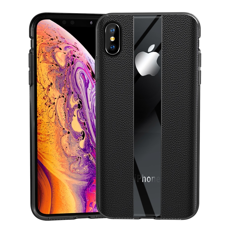 

Anti-slip Leather + TPU Protective Case for iPhone XS / X (Black)