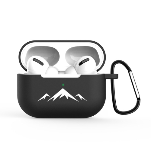 

For AirPods Pro Solid Color Silicone Earphone Protective Case With The Buckle ( Snow Mountain )