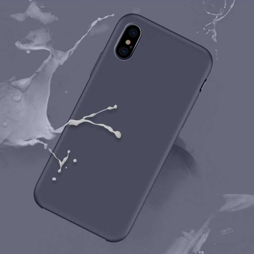

TOTUDESIGN Liquid Silicone Dropproof Full Coverage Case for iPhone XS / X (Dark Blue)