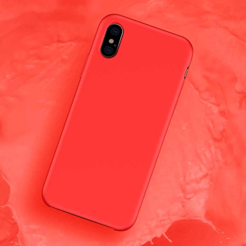 

TOTUDESIGN Liquid Silicone Dropproof Full Coverage Case for iPhone XS / X(Red)