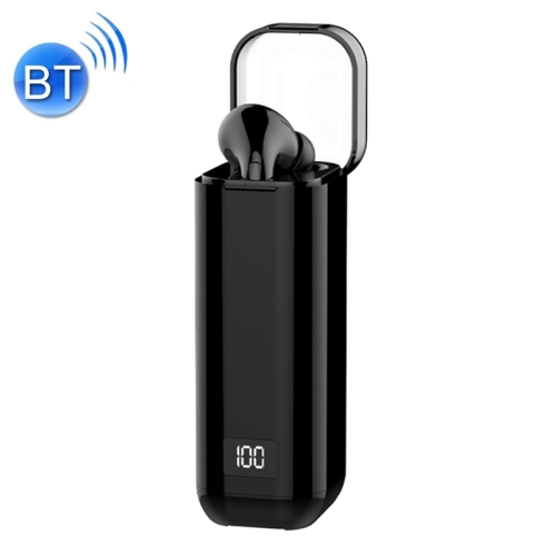 

M-A8 Macaron Business Single Wireless Bluetooth Earphone V5.0 with Digital Display Charging Case (Black)