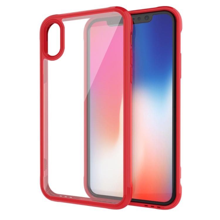 

Transparent Acrylic + TPU Airbag Shockproof Case for iPhone XS / X (Red)