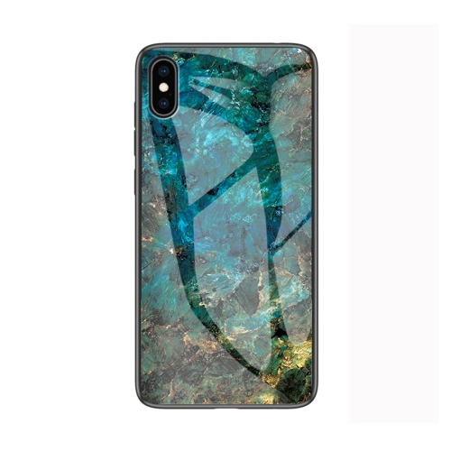 

Marble Glass Protective Case for iPhone X / XS(Emerald)