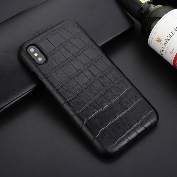 

Business Style Crocodile Texture Shockproof Cowhide Protective Case for iPhone X / XS (Black)