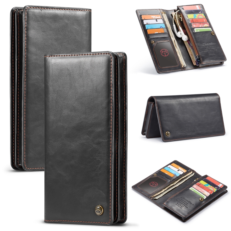 

CaseMe-012 Multifunctional Horizontal Flip Leather Case,with Card Slot & Zipper Wallet & Photo Frame, For iPhone, LG, Galaxy, Xiaomi, Huawei, Oppo, Vivo and 4.0-6.5 Inch Other Smart Phones(Black)
