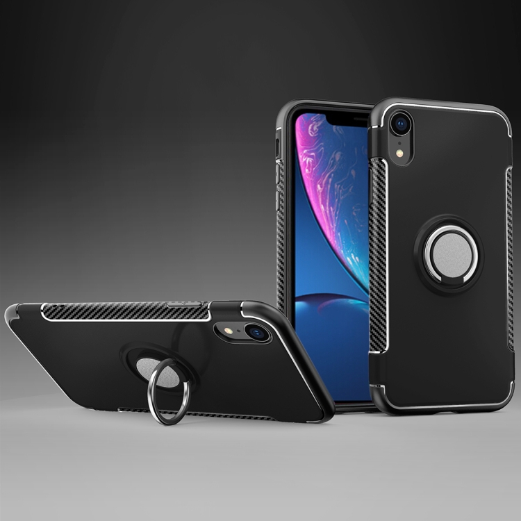 

Magnetic 360 Degrees Rotation Ring Armor Protective Case for iPhone XR(Black)