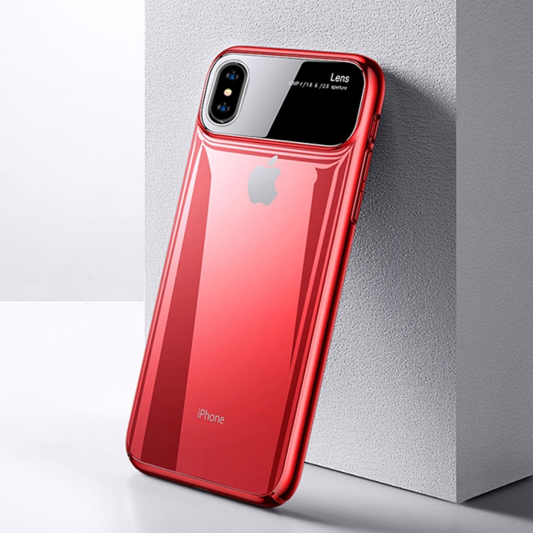 

TOTUDESIGN Magic Mirror Series Shockproof PC + Glass Protective Case for iPhone X / XS (Red)