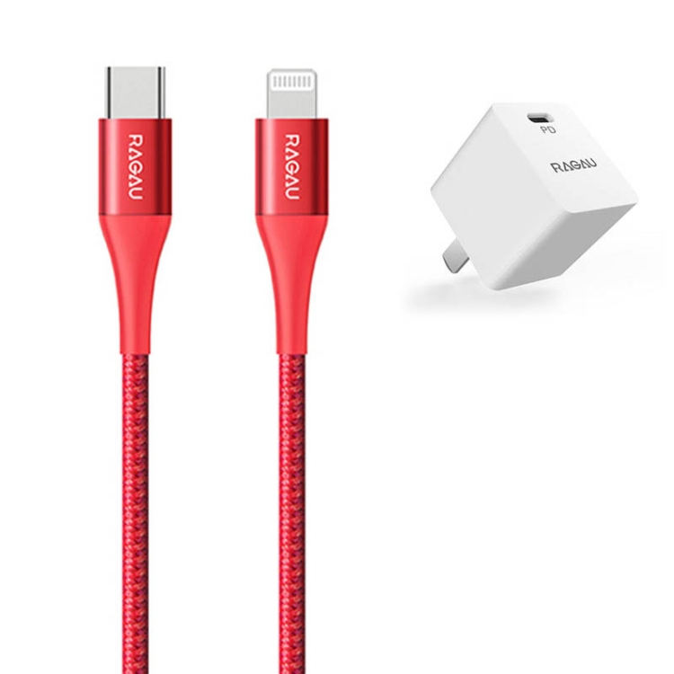 

Original Lenovo RAGAU 18W PD Mini Quick Charger with 1.2m PD Cable, US Plug (Red)