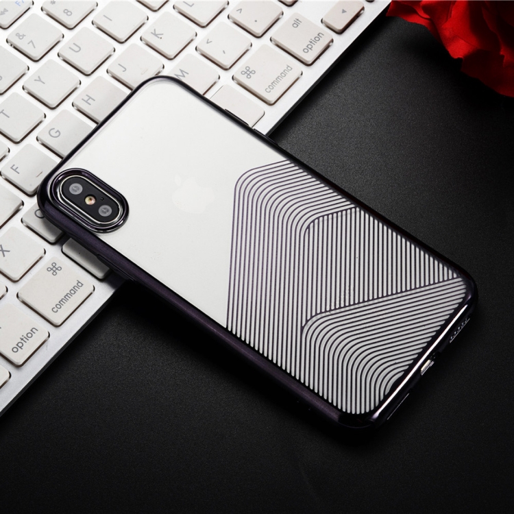

SULADA Nano Plating + 3D Radium Carving TPU Soft Case for iPhone XS (Black)
