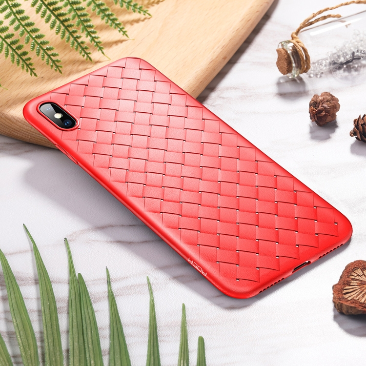 

ROCK Slim Weave Style TPU Soft Case for iPhone XS(Red)