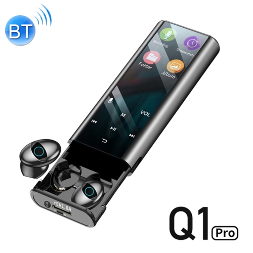 

Q1 Pro Multifunctional MP3 Wireless Bluetooth Earphone with LED Display & 6000mAh Charging Box, Support for Calling & Voice Assistant & Power Bank & Flashlight(Black)