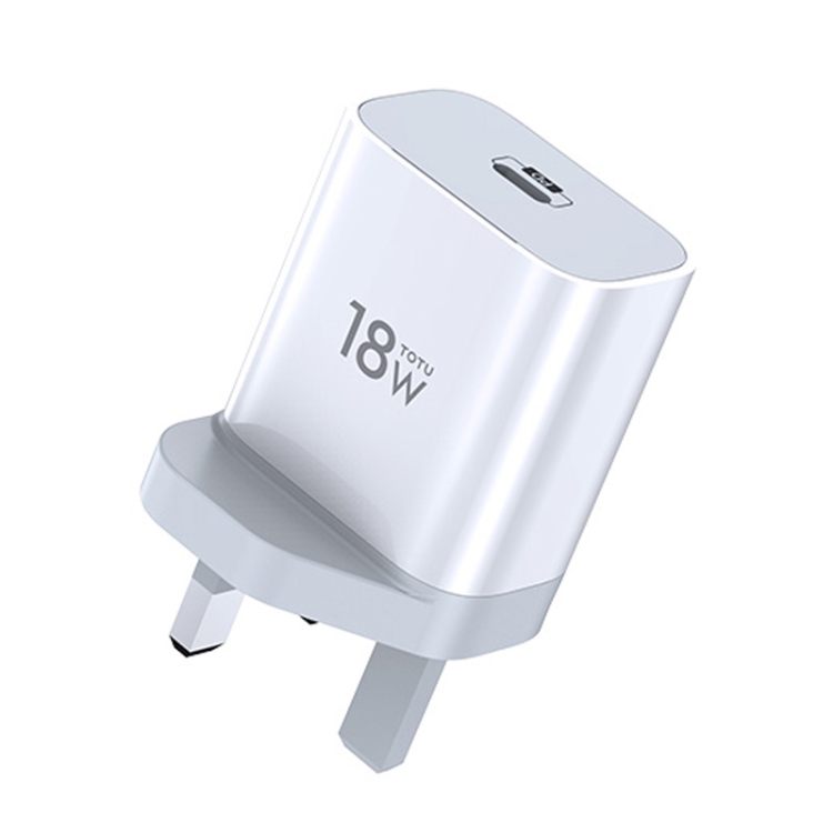 

TOTUDESIGN Minimal Series CACQ-05 PD 18W Single USB-C / Type-C Port Travel Charger, UK Plug