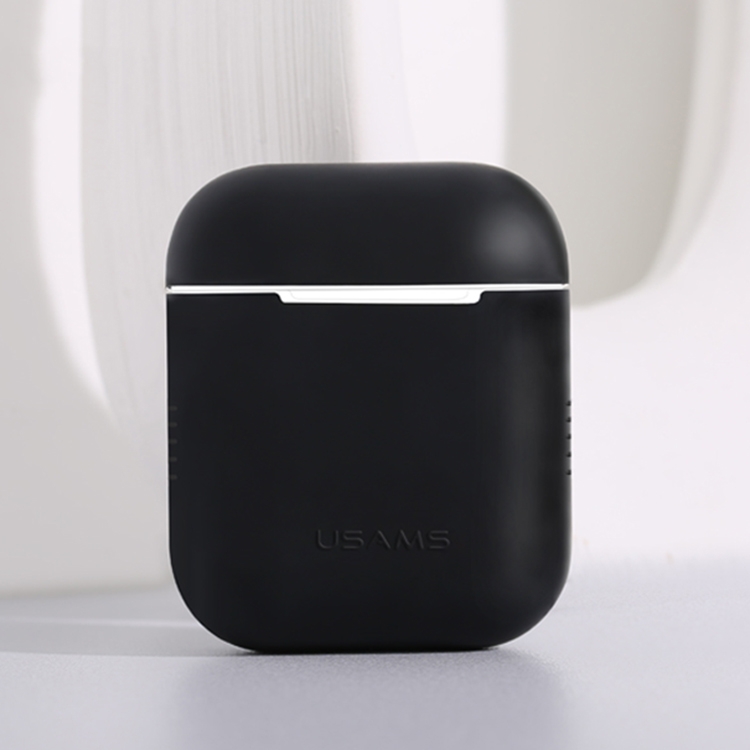 

USAMS US-BH503 Wireless Earphones Shockproof Ultra-thin Silicone Protective Case for Apple AirPods 1 / 2 (Black)