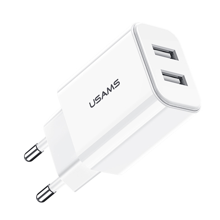

USAMS US-CC067 T13 Dual USB Travel Charger, EU Plug(White)