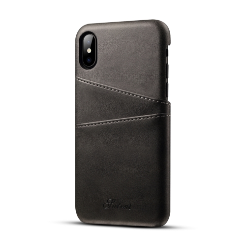 

Suteni Calf Texture Protective Case for iPhone X / XS, with Card Slots (Black)