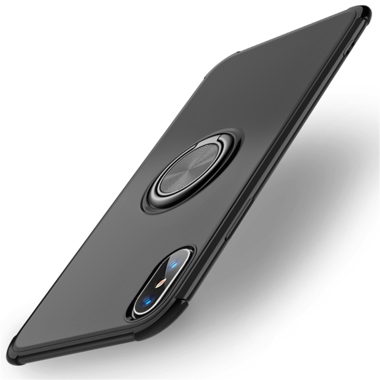 

Shockproof TPU Protective Case for iPhone X / XS, with Holder (Black)