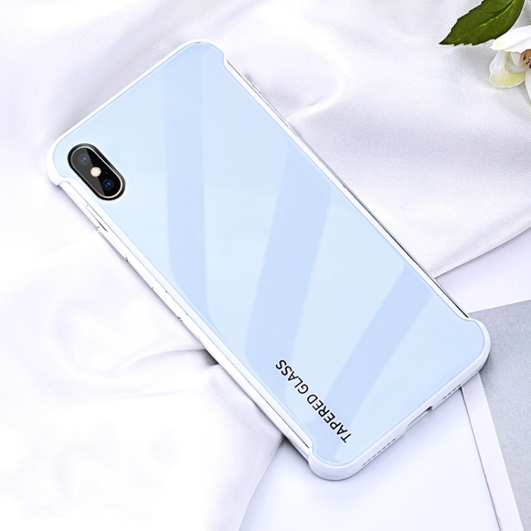 

For iPhone X / XS Shockproof Tempered Protective Case (Blue)
