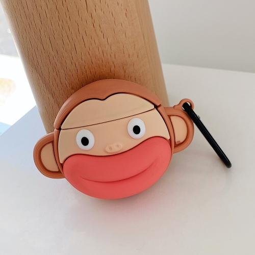 

For AirPods Pro Sausage Mouth Monkey Shape Earphone Protective Case with Hook