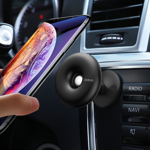 

Baseus SUGENT-HQ01 Star Ring Magnetic Car Mount Phone Holder with Cortical Magnetic Strip, For iPhone, Galaxy, Huawei, Xiaomi, HTC, Sony and Other Smartphones(Black)