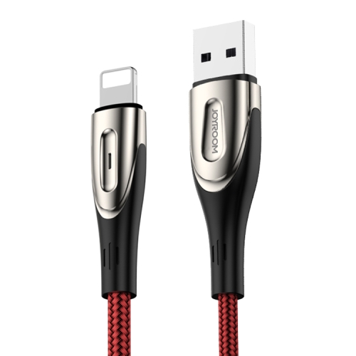 

JOYROOM S-M411 Sharp Series 3A 8 Pin Interface Charging + Transmission Nylon Braided Data Cable with Drop-shaped Indicator Light, Cable Length: 2m (Red)
