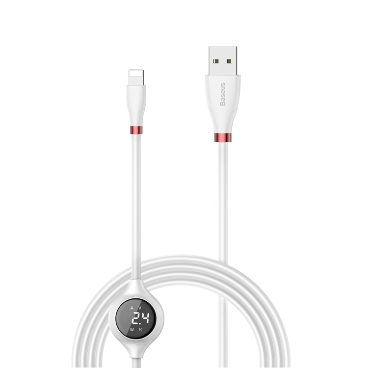 

Baseus CALEYE-02 2A USB to 8 Pin Big Eye Digital Display Data Cable, Cable Length: 1.2m(White)