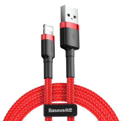 

Baseus 2A 8 Pin Cafule Tough Charging Cable, Length: 3m(Red)