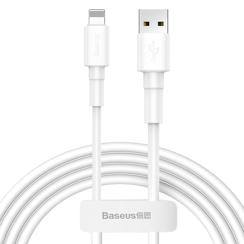 

Baseus 2.4A 8 Pin Mini White Charging Cable, Length: 1m (White)