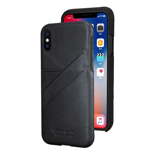 

Pierre Cardin PCS-P19 Shockproof Leather Protective Case for iPhone X / XS, with Card Slot (Black)