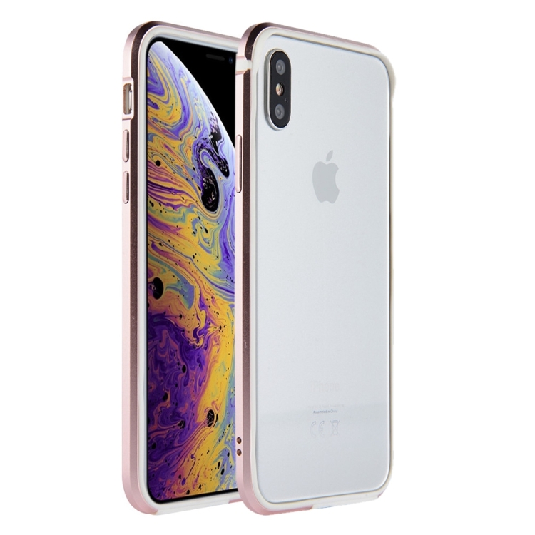 

SULADA Shockproof TPU + Aluminum Alloy Frame Case for iPhone XS / X (Pink)