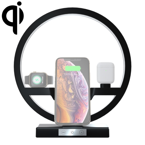 

N38 QI Vertical Fast Wireless Charger for Mobile Phones & Apple Watch & AirPods, with LED Light (Black)