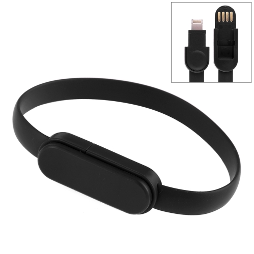 

2 in 1 USB to 8 Pin Charging Syn Data Cable & Wristband(Black)