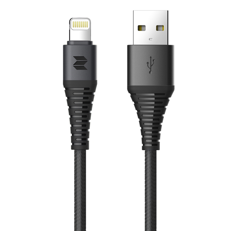 

ROCK Z8 2.1A 8 Pin Hi-tensile Sync Round Charging Cable, Length: 100cm(Black)