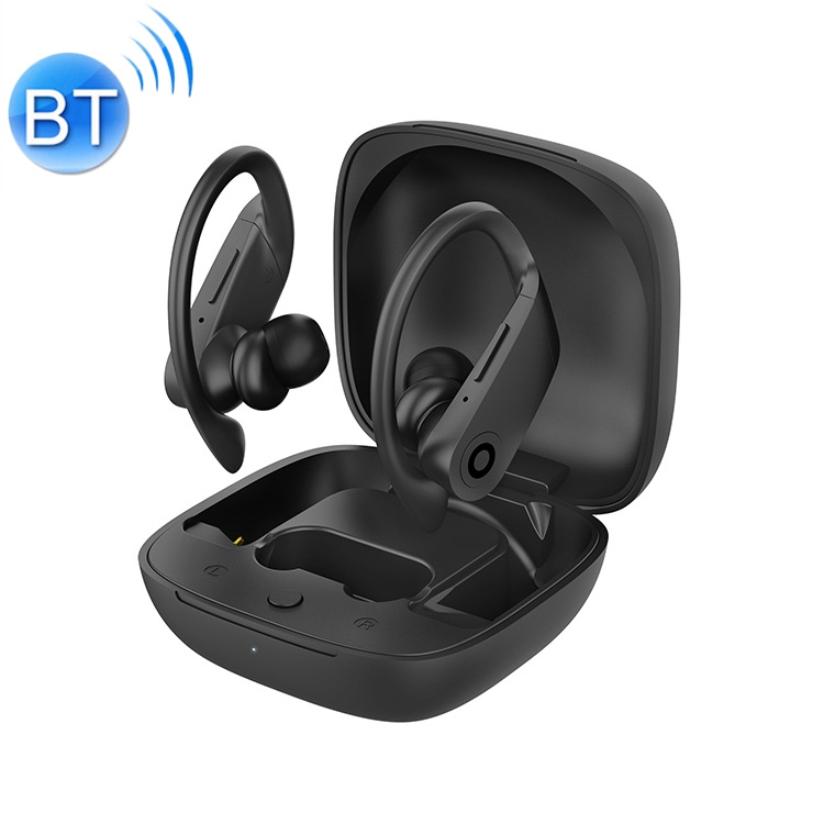 

b10 TWS Bluetooth 5.0 Hanging Ear Wireless Bluetooth Sports Earphone with Magnetic Charging Box, Support Call & Siri & Charging Box Wireless Charging(Black)