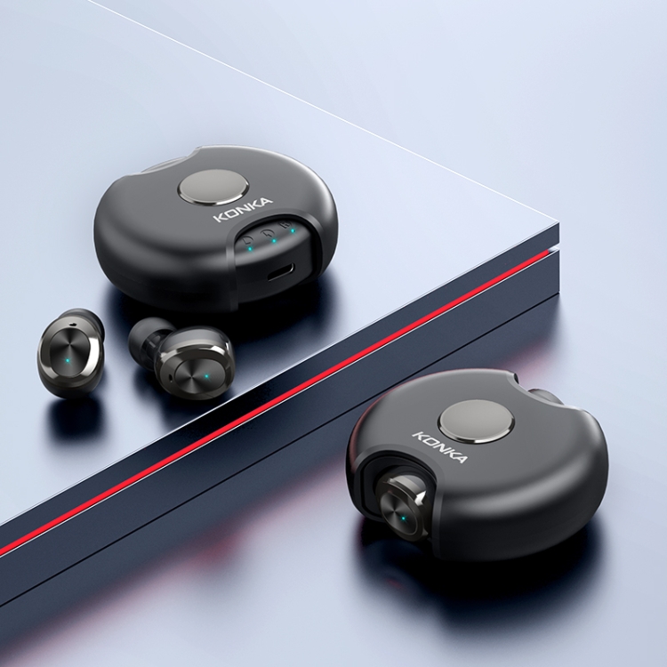

KONKA KTW8 TWS HD Noise Reduction Touch E-sports Gaming Bluetooth Earphone with Rotating Charging Box (Black)