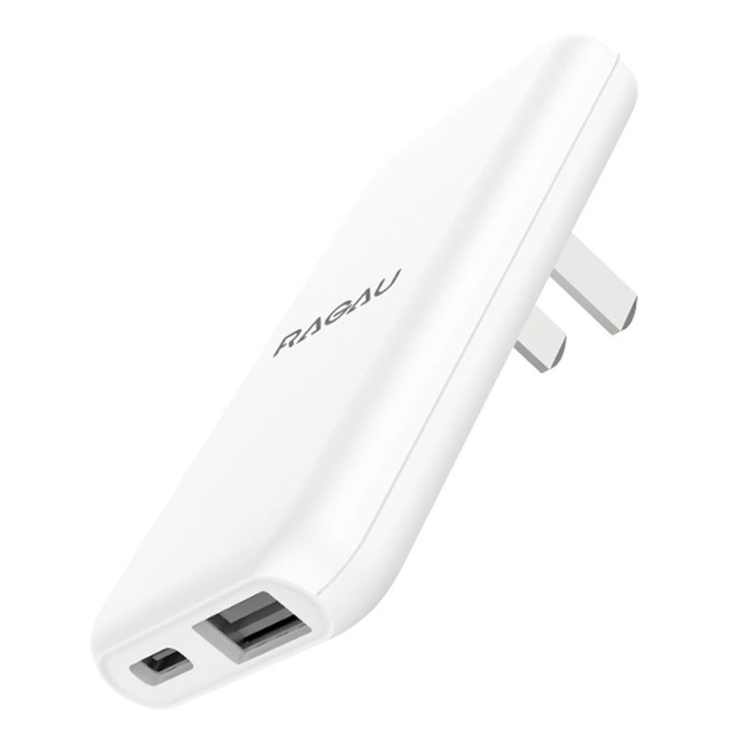 

Original Lenovo RAGAU 18W USB-C / Type-C + QC3.0 USB-A Ultra-thin Foldable Travel Charger, US Plug (White)