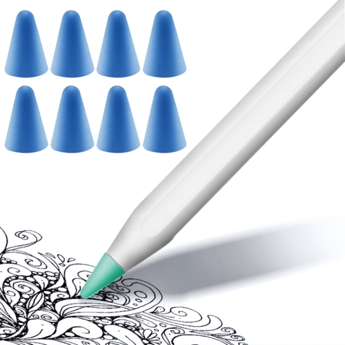 

8 PCS Non-slip Mute Wear-resistant Nib Cover for Apple Pencil 1 / 2 (Dark Blue)