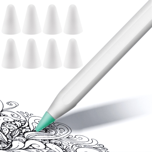 

8 PCS Non-slip Mute Wear-resistant Nib Cover for Apple Pencil 1 / 2(White)