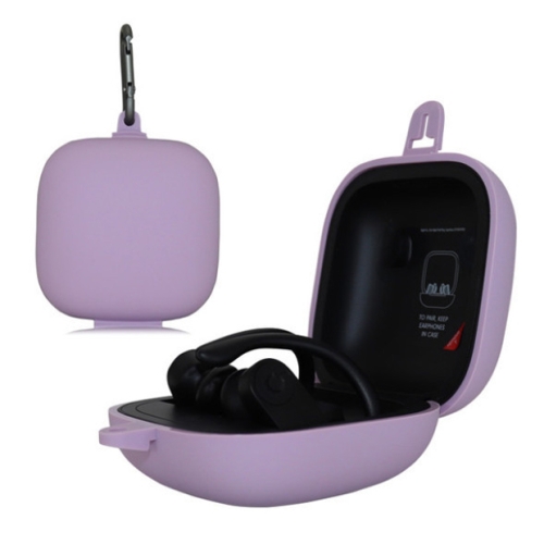 

Solid Color Silicone Wireless Bluetooth Earphone Protective Case for Beats Powerbeats Pro(Purple)