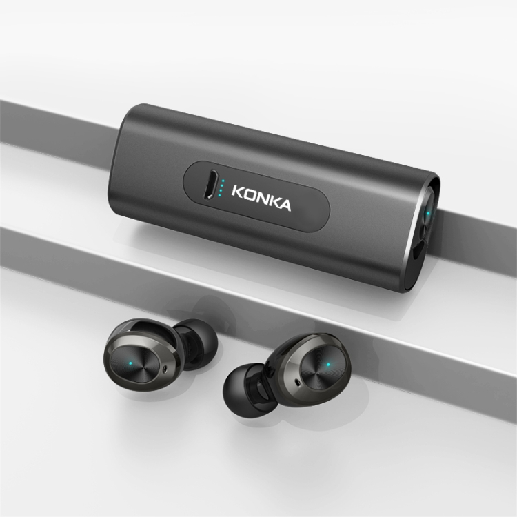 

KONKA KTW7 TWS Gaming / Music Dual-mode Touch Bluetooth Earphone with Charging Box, Support Siri(Black)