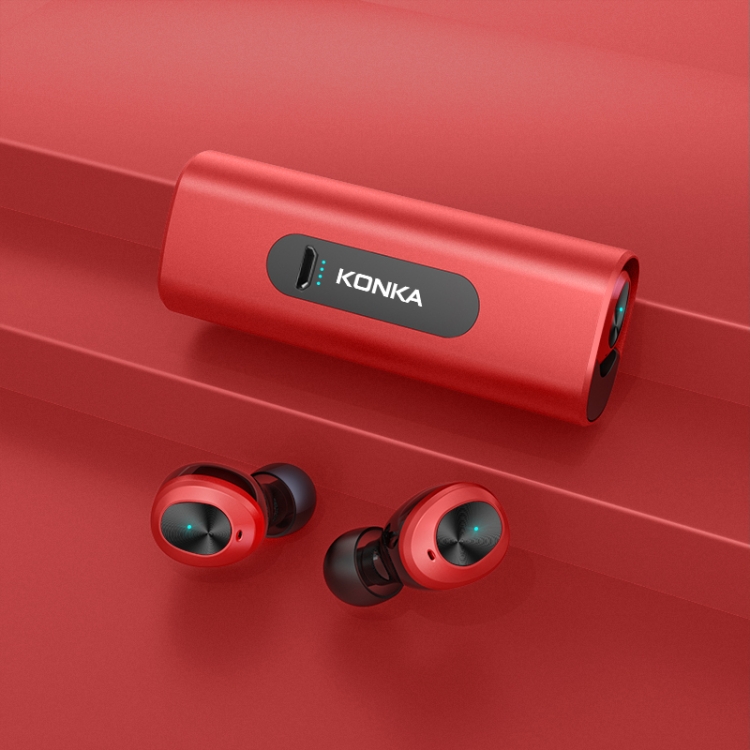 

KONKA KTW7 TWS Gaming / Music Dual-mode Touch Bluetooth Earphone with Charging Box, Support Siri(Red)