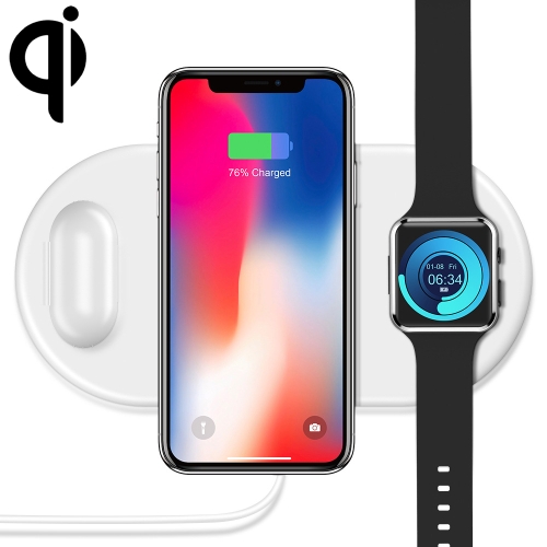 

FLOVEME Qi Standard 10W Quick Wireless Charger for iPhone, Galaxy, Xiaomi, Google, LG, Apple Watch, AirPods and other QI Standard Smart Phones(White)