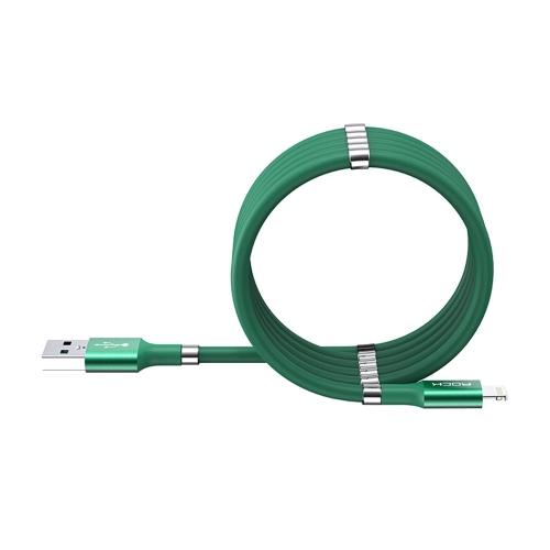 

ROCK 2.4A 8 Pin Silicone Magnetic Charging Data Cable, Length: 0.9m (Green)