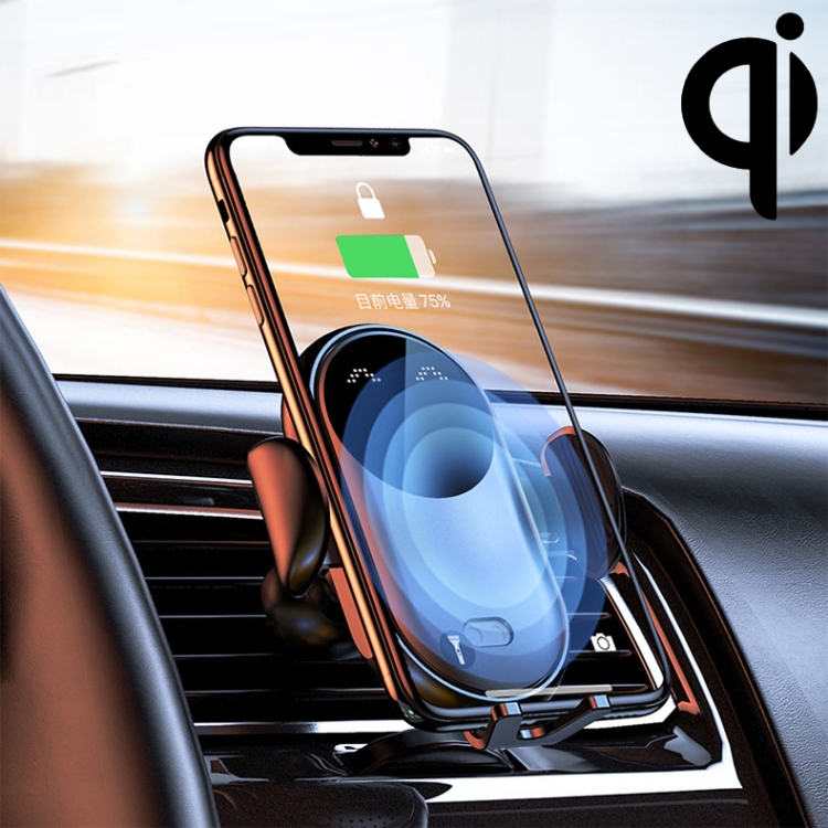 

K10 15W Max Output Infrared Sensor Car Air Outlet Bracket Wireless Charger(Black)
