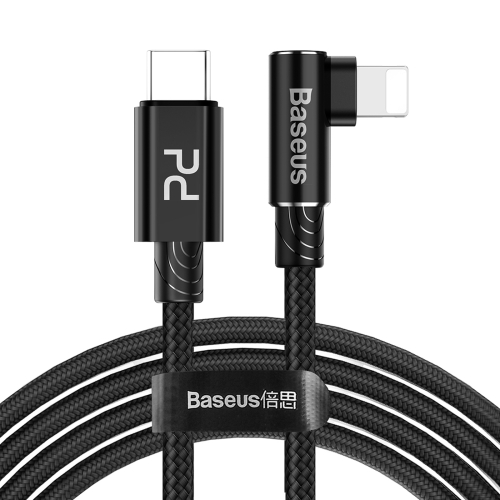 

Baseus Type-C to 8 Pin PD 18W MVP Mobile Phone Game Elbow Fast Charging Braided Cable, Length: 1m(Black)